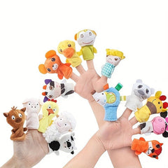 5pcs Cartoon Finger Puppet Set Animal Finger Dolls Interactive Education