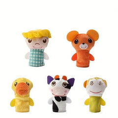 5pcs Cartoon Finger Puppet Set Animal Finger Dolls Interactive Education