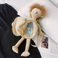 Funny Plush Toy Crossbody Bag, Random Embroidered Doll, Holds Items