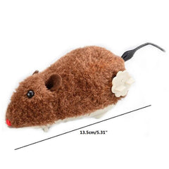 2pcs Wind Up Plush Mouse Toy For Indoor Cats Interactive Cat Toys
