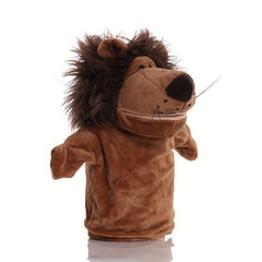 5pc Kids Hand Puppet Set w/ Working Mouth Toddler Safari Animal Plush Toy
