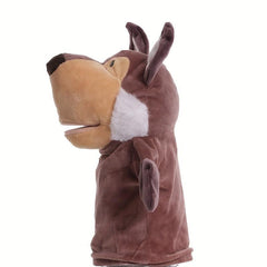 5pc Kids Hand Puppet Set w/ Working Mouth Toddler Safari Animal Plush Toy