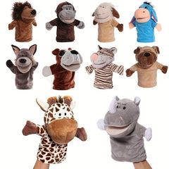 5pc Kids Hand Puppet Set w/ Working Mouth Toddler Safari Animal Plush Toy