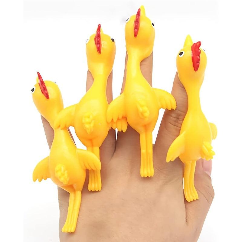 10 Pcs Sling Shot Chicken Catapult Toy Stretchy Chicken Toy Fun Party Activities