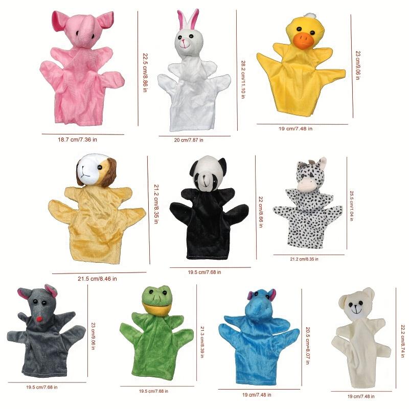 10 Pcs Pack Finger Puppets Kids Large Santa Christmas Animal Doll