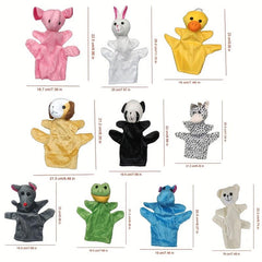 10 Pcs Pack Finger Puppets Kids Large Santa Christmas Animal Doll