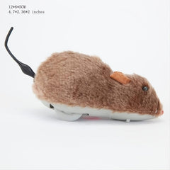4pcs Clockwork Plush Mouse Cat Toy - Runs and Wags Tail