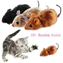 4pcs Clockwork Plush Mouse Cat Toy - Runs and Wags Tail