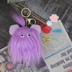 Doll Pendant Long haired Monster Ugly Plush Doll Hair Keychain DIY 4pcs