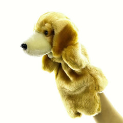 Big Yellow Dog Hand Puppet Plush Toy Gift for Kids Christmas Party Favors