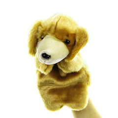 Big Yellow Dog Hand Puppet Plush Toy Gift for Kids Christmas Party Favors
