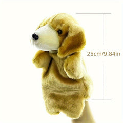 Big Yellow Dog Hand Puppet Plush Toy Gift for Kids Christmas Party Favors