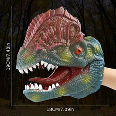 Dino Hand Puppet Gloves Soft Rubber T-Rex Triceratops Kids Animal Model