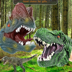 Dino Hand Puppet Gloves Soft Rubber T-Rex Triceratops Kids Animal Model