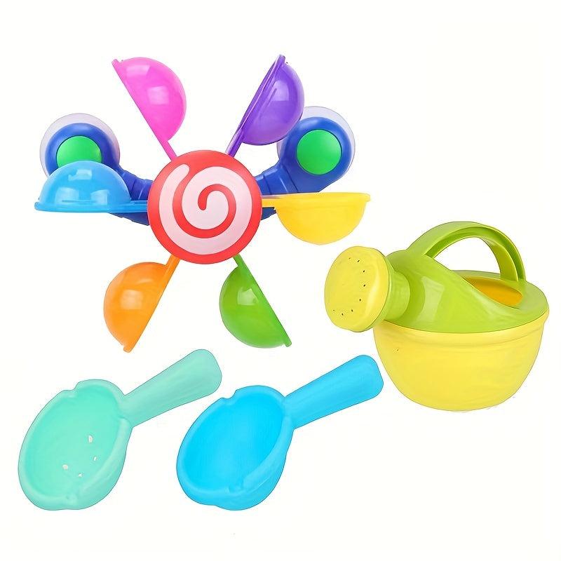 Kids Water Fishing Spoon Pot Windmill Baby Bath Toy