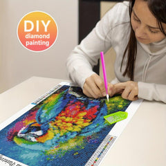 5D DIY Diamond Painting Kit Parrot Cross Stitch Arts 30x40cm