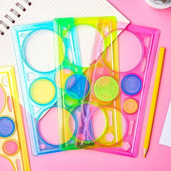 Student Plastic Straight Ruler Multifunctional Drawing Scale Template Ruler