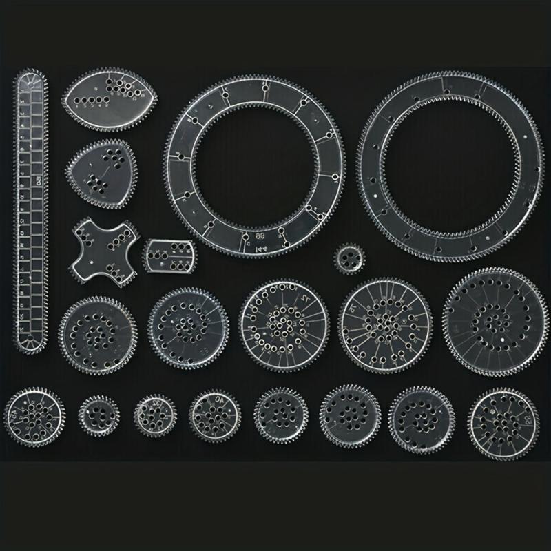 Interlocking Gears & Wheels Drawing Set - 22pcs