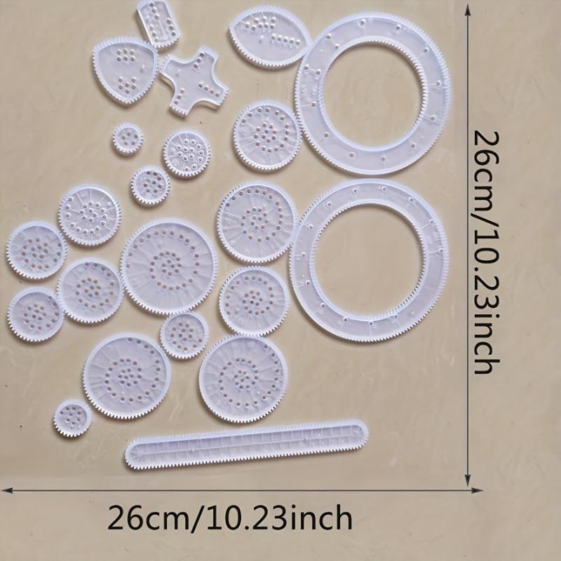 Interlocking Gears & Wheels Drawing Set - 22pcs