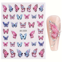3pcs Nail Art Embossed Stickers 3D Thin Tough Stereo Butterfly Stickers