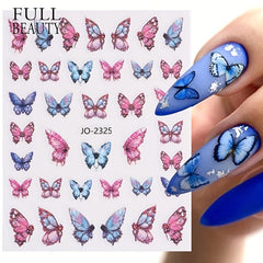 3pcs Nail Art Embossed Stickers 3D Thin Tough Stereo Butterfly Stickers