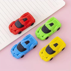 4pcs Racing Cartoon Eraser Student Stationery Learning Supplies