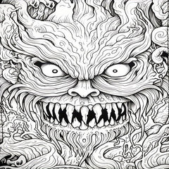 Monster Theme Coloring Book Adult Decompression 30 Pages