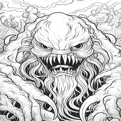 Monster Theme Coloring Book Adult Decompression 30 Pages