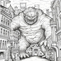 Monster Theme Coloring Book Adult Decompression 30 Pages