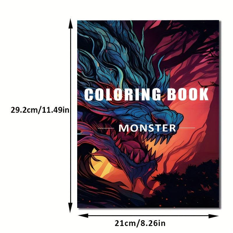 Monster Theme Coloring Book Adult Decompression 30 Pages