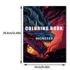 Monster Theme Coloring Book Adult Decompression 30 Pages