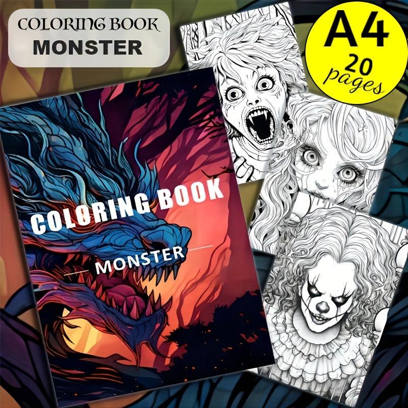 Monster Theme Coloring Book Adult Decompression 30 Pages