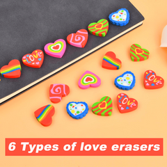 100pcs Heart Shaped Erasers Valentines Eraser For Kids Novelty School Prizes