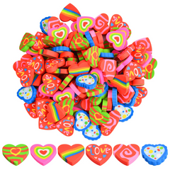 100pcs Heart Shaped Erasers Valentines Eraser For Kids Novelty School Prizes
