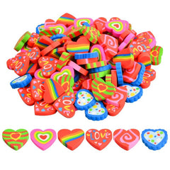 100pcs Heart Shaped Erasers Valentines Eraser For Kids Novelty School Prizes