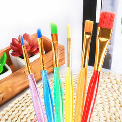 Set of 6 Children's Candy Plastic Watercolor Brushes