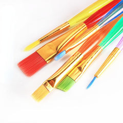 Set of 6 Children's Candy Plastic Watercolor Brushes