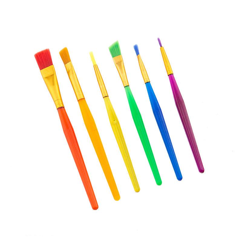 Set of 6 Children's Candy Plastic Watercolor Brushes