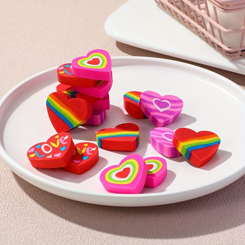 16pcs Heart Large Eraser Halloween Christmas Thanksgiving Gift Love Big Eraser