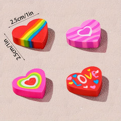 16pcs Heart Large Eraser Halloween Christmas Thanksgiving Gift Love Big Eraser
