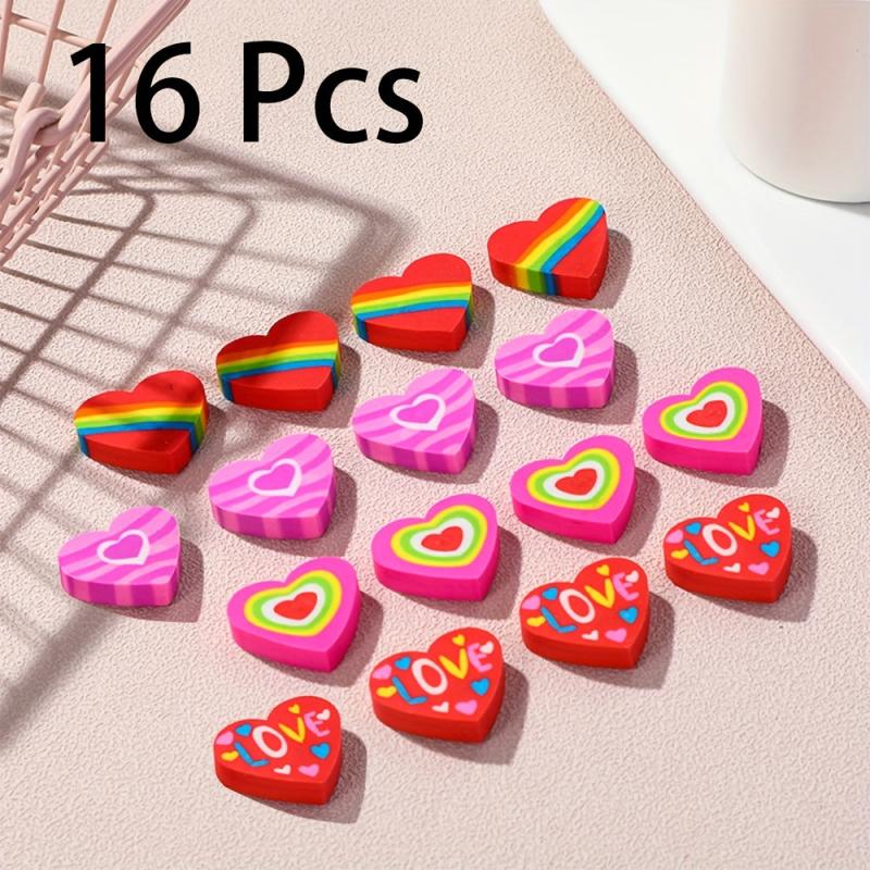 16pcs Heart Large Eraser Halloween Christmas Thanksgiving Gift Love Big Eraser