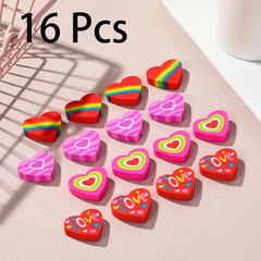 16pcs Heart Large Eraser Halloween Christmas Thanksgiving Gift Love Big Eraser