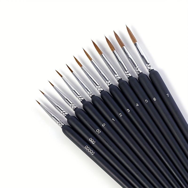 11Pcs Paint Brush Set for Watercolor Acrylic Model Painting