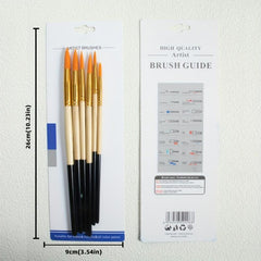 6pcs Yellow Painting Brush Set Art Student Professional Brush