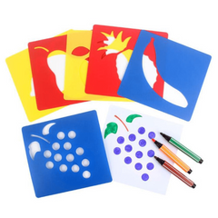 Montessori Kids DIY Animal Car Painting Stencils Art Craft Learning Toy