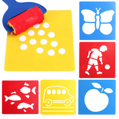 Montessori Kids DIY Animal Car Painting Stencils Art Craft Learning Toy
