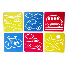 Montessori Kids DIY Animal Car Painting Stencils Art Craft Learning Toy
