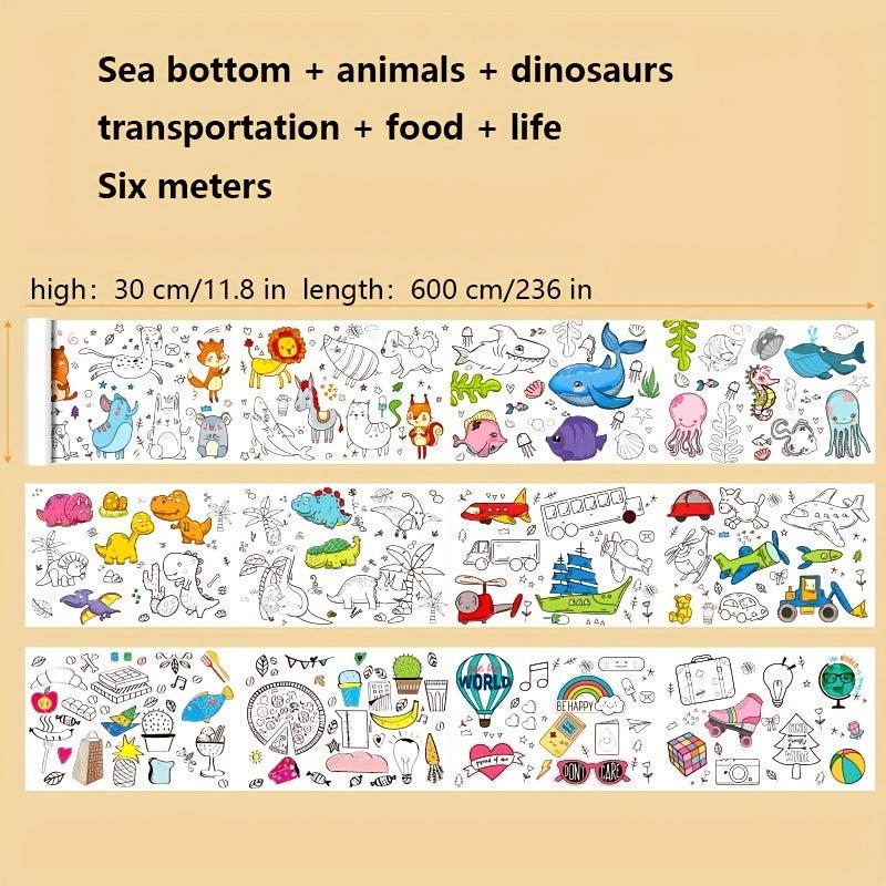 DIY Doodle Painting Roll Filling Develop Imagination Painting Tools