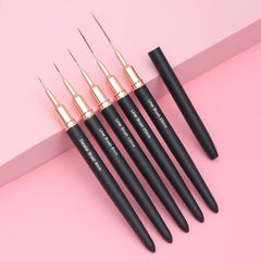 5pcs Nail Art Liner Brushes Set Fine Line Pens Painting Tools