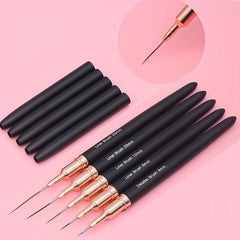 5pcs Nail Art Liner Brushes Set Fine Line Pens Painting Tools